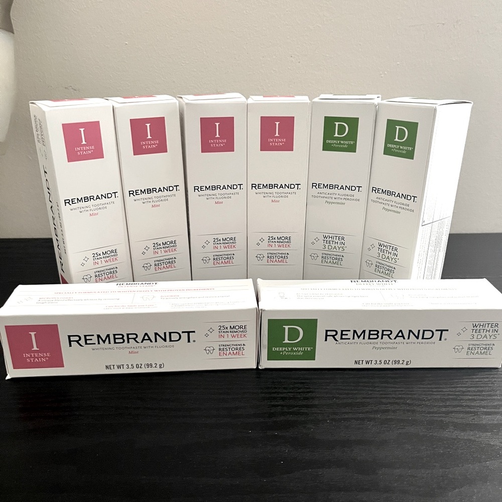 Rembrandt Premium Whitening Toothpaste Set - Pink and Green 8 pack